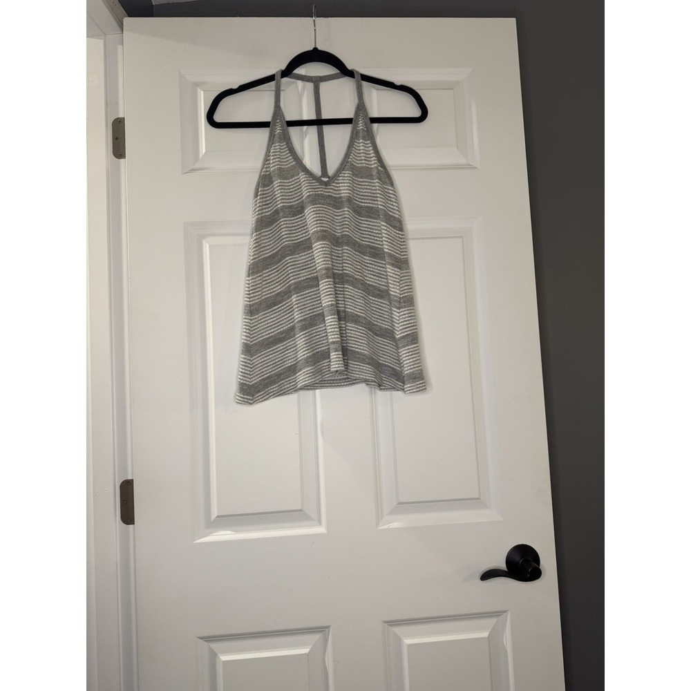 Jack By Bb Dakota Tank Top XS Gray White Stripe Knit
